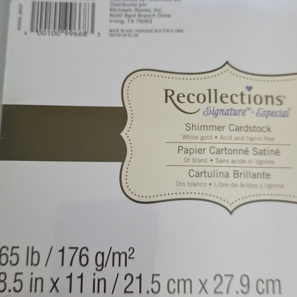 Recollections Cardstock White Gold 8.5